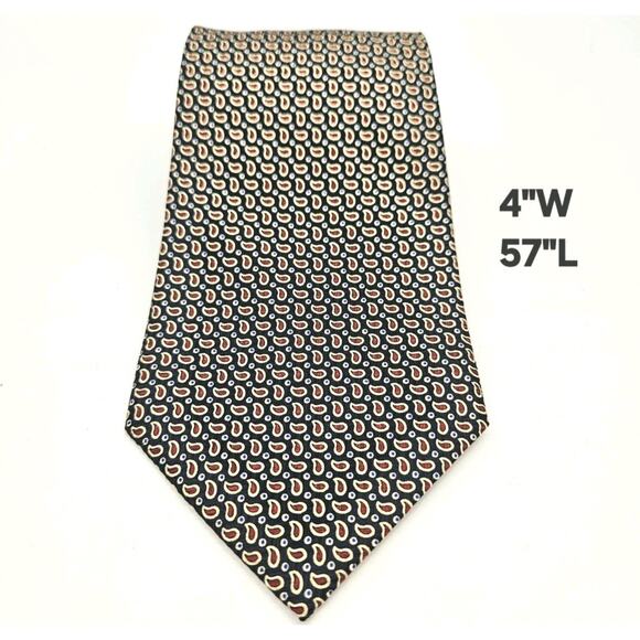 Vtg Polo Ralph Lauren Men Neck Tie Red Blue Silk Paisley Teardrop Designer 57" - Picture 2 of 6